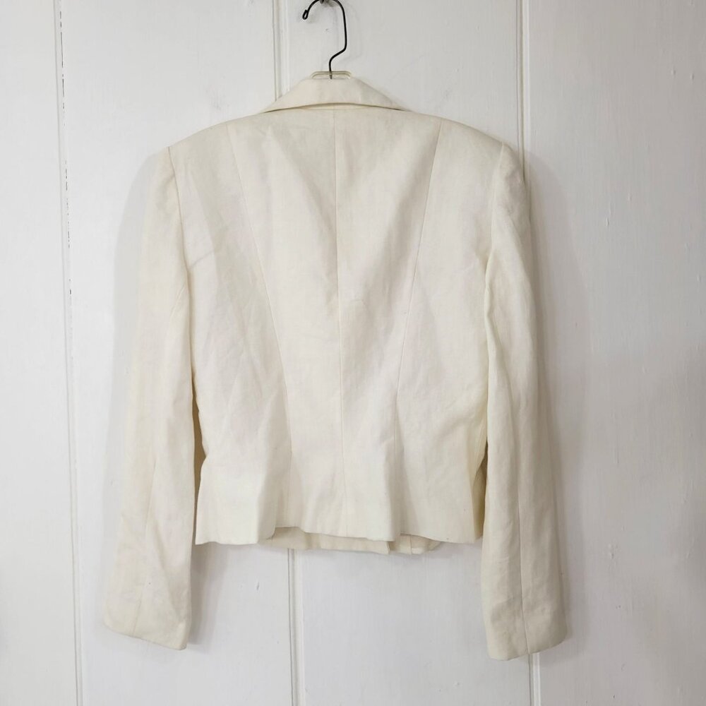 Sylvia Heisel Cropped White Linen Suit Jacket - Picture 5 of 5